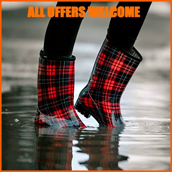 Waterproof Mid Calf Rain Boots, Slip-Resistant, 1.2 Inch Heel, Garden Boots - Picture 3 of 7